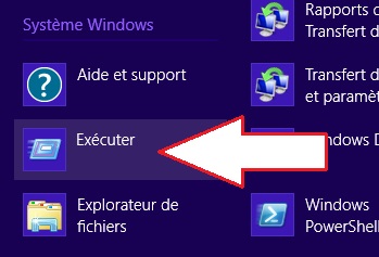 Application Exécuter Windows 8