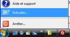 Application Exécuter Windows XP