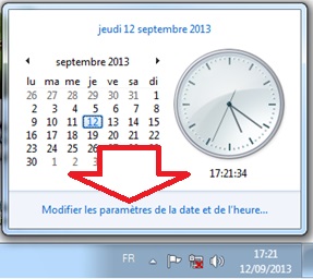 Date et heure Windows 7