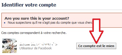 Confirmation d'un propriétaire d'un compte Facebook