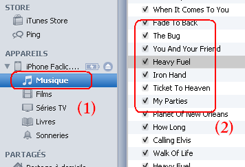 Comment ajouter des chansons (musiques) sur iphone