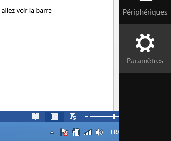 Bouton paramètres Windows 8