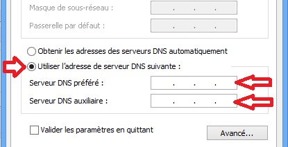 Formulaire modification DNS