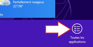 Bouton Toutes les applications Windows 8