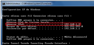 Connaitre son adresse IP sous windows 7