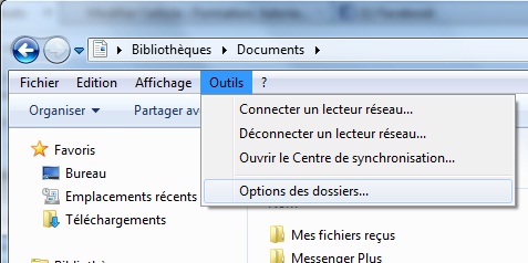 Option des dossiers windows 7