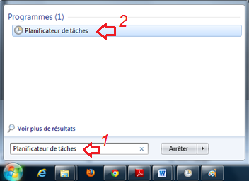 Recherche du planificateur de tâches