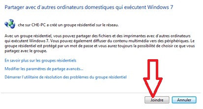 Bouton Joindre un groupe résidentiel