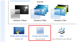 couleur des fenêtres sous Windows 7
