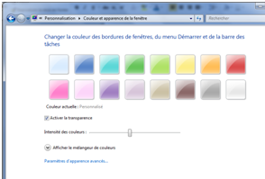 couleur des fenêtres sous Windows 7