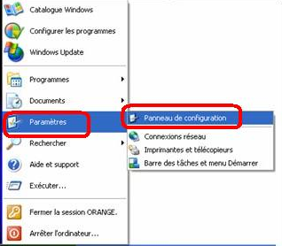 Panneau de configuration Windows XP
