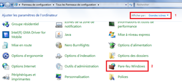 Désactiver le pare-feu sous windows 7