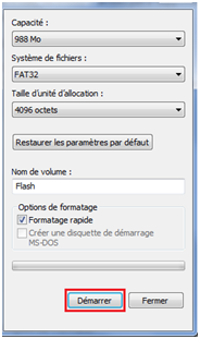 Formater un flash disque sous windows 7