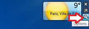 Bouton Options gadgets Météo windows 7