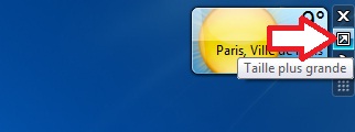 Bouton taille du gadget météo windows 7