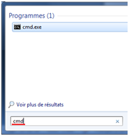 Ouvrir l’invite de commande sous windows 7