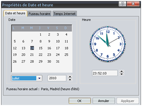 Modifier l'heure et la date sur Windows XP