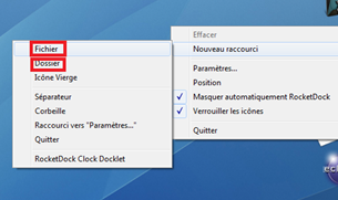 Personnaliser et masquer la RocketDock