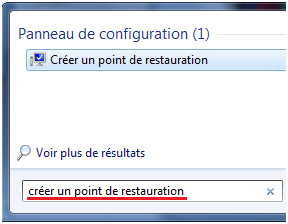 Restaurer le système sous windows 7