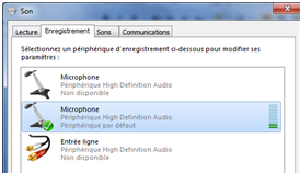 Régler le volume du microphone sous windows 7