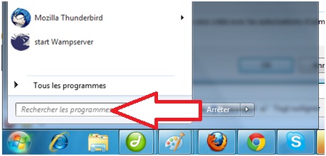 Formulaire de recherche Windows 7