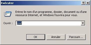 Ouvrir CMD sur Windows XP