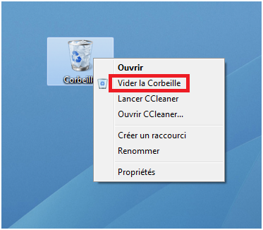 vider la corbeille windows 7