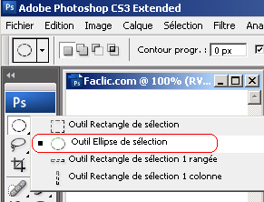 l’outil elipse