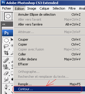 Bouton contour Photoshop