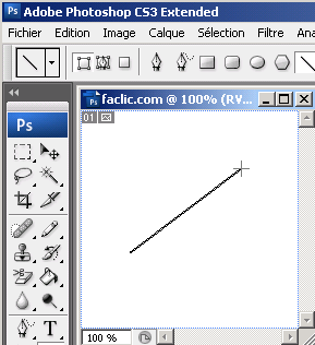 Créer une ligne droite avec photoshop