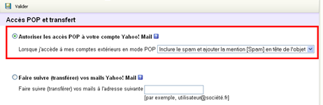 pop et SMTP sur Yahoo