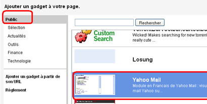 ajouter un accès à votre boite Yahoo sur google sites