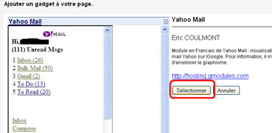 ajouter un accès à votre boite Yahoo sur google sites