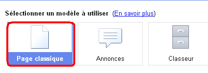 Ajouter une nouvelle page sur google sites