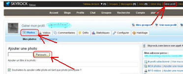 Ajouter mon image sur mon profil Skyrock