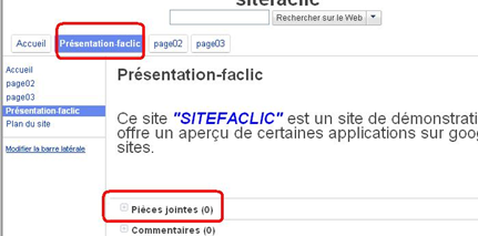 Ajouter une pièce jointe sur une page google site