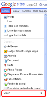 Ajouter un vidéo youtube dans une page de site google sites