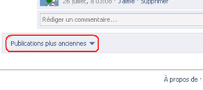 Lien facebook pour afficher les anciennes publication