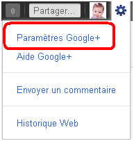 Lien des paramètres google plus