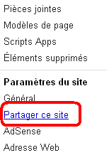 Autoriser des personnes à votre site google sites