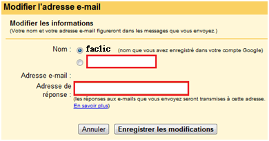 Changer le nom Gmail et ajouter une adresse de secours