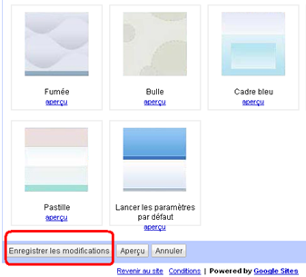 Comment changer le thème google site