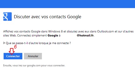 Connecter au compte Google