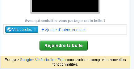 Bouton pour rejoindre une bulle google plus