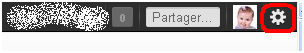 Bouton paramètres de google plus