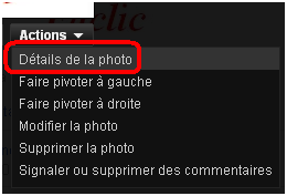 Le bouton détailles d'une photo google plus