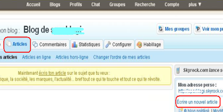 Comment publier un article sur mon blog Skyrock