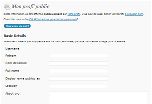 Modifier son profil WordPress