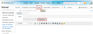 Comment envoyer un fichier par Hotmail