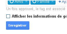 Bouton pour enregistrer et valider le filtre sur les personnes quie peuvent tager votre profil google plus